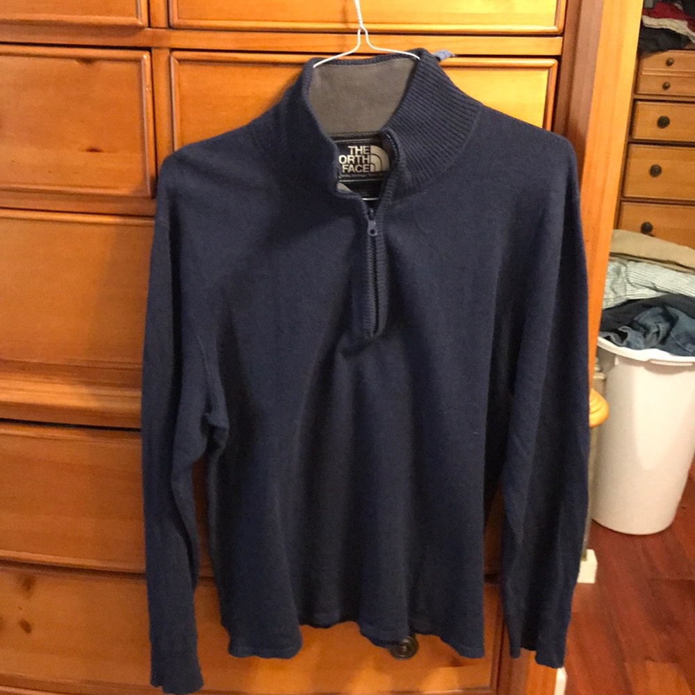 North face 1/4 zip wool blend